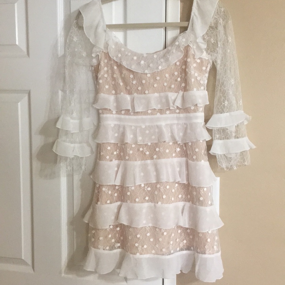 Short white lace dress